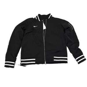 Nike Women Sideline Varsity Full Zip Bomber Jacket Black Size Medium FJ9582-010